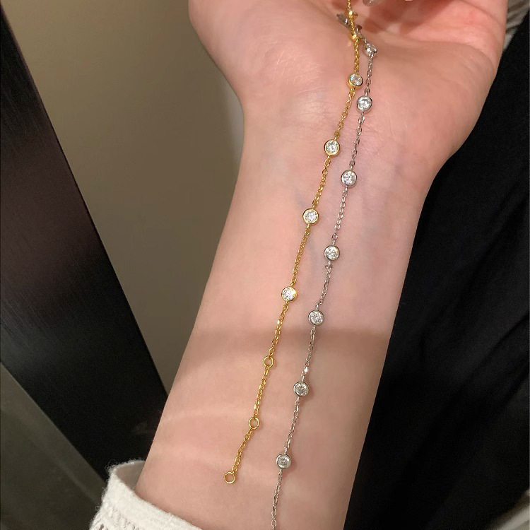 Small Round Diamond Light Luxury Bracelet Female Zircon Personality