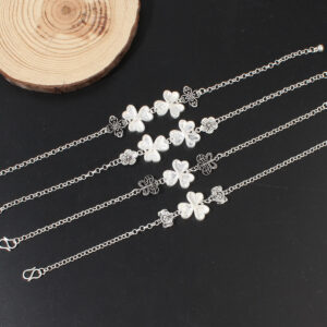 Artificial Miao Silver Ethnic Style Eardrop Frame Diy Bracelet Clover