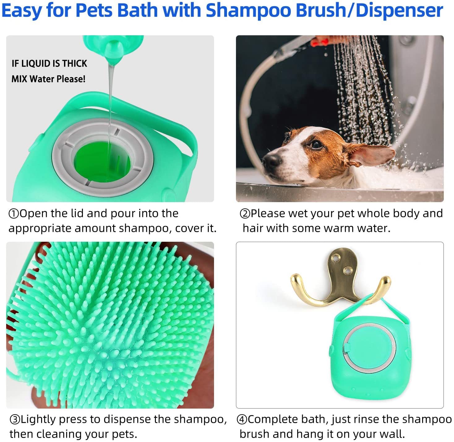 Pet Dog Shampoo Massager Brush Cat Massage Comb Grooming Scrubber Shower Brush For Bathing Short Hair Soft Silicone Brushes - Image 8