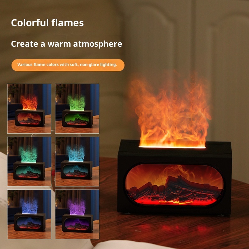 Fireplace Aroma Diffuser Desktop Colorful Simulation Flame Humidifier - Image 6